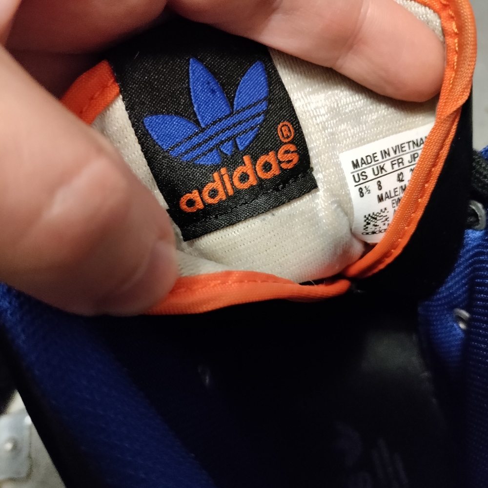 Adidas Patrick Ewing 8.5 hi-top basketball sneakers leather suede blue orange - Picture 14 of 15